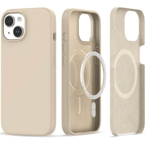Magsafe Калъф за iPhone 15, Tech-Protect Silicone Case, Бежов