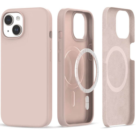 Magsafe Калъф за iPhone 15 Plus, Tech-Protect Silicone Case, Розов