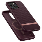 Magsafe Калъф за iPhone 15 Pro Max, Spigen Caseology Parallax, Бордо (6)
