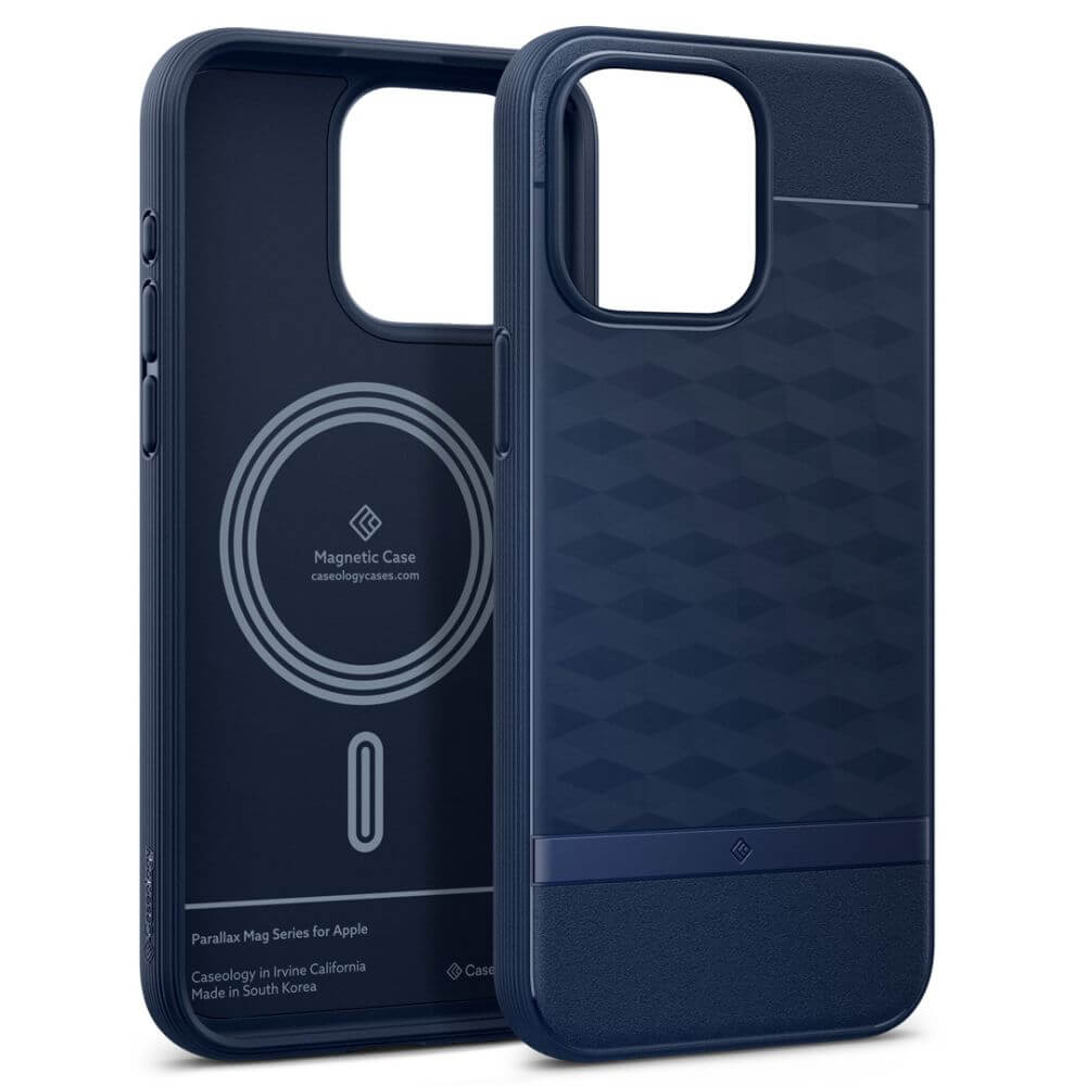 Magsafe Калъф за iPhone 15 Pro Max, Spigen Caseology Parallax, Син (2)