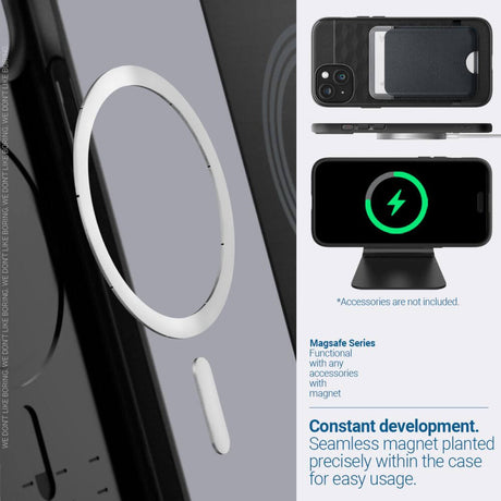Magsafe Калъф за iPhone 15, Spigen Caseology Parallax, Черен (9)