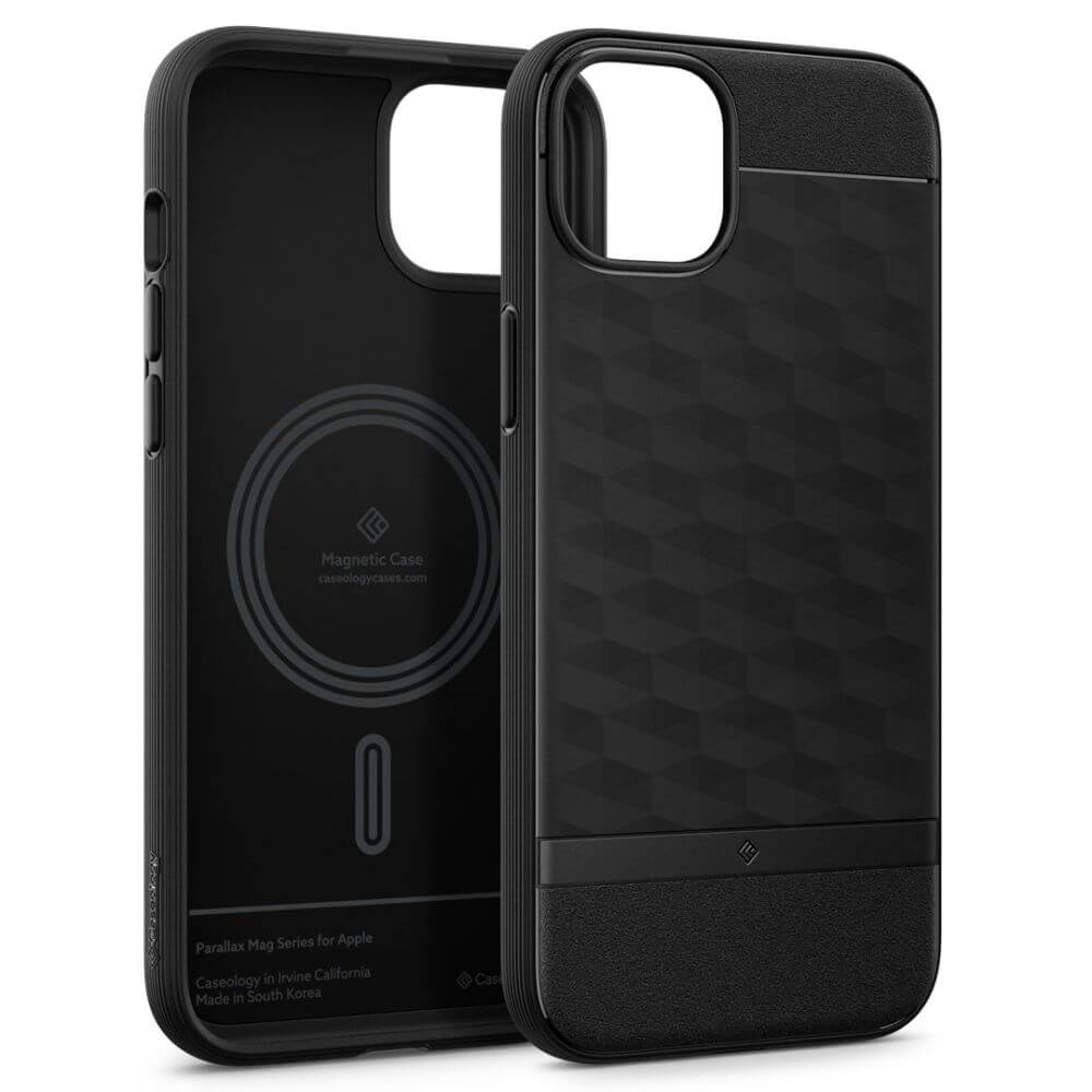 Magsafe Калъф за iPhone 15, Spigen Caseology Parallax, Черен (2)