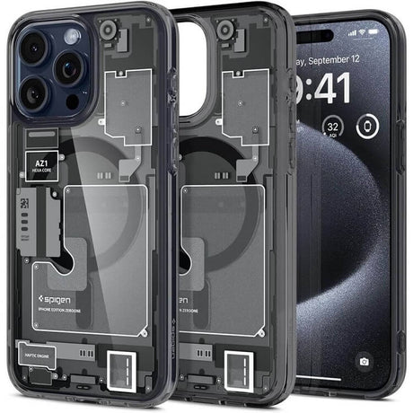 Magsafe Калъф за iPhone 15 Pro, Spigen Zero One Ultra Hybrid Case, Черен (2)