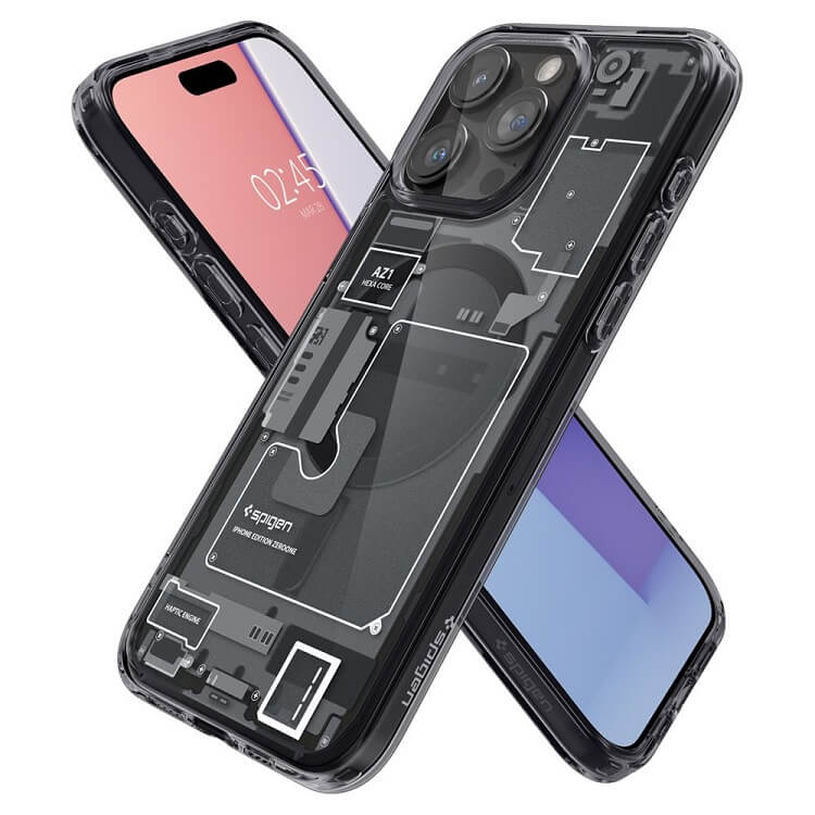 Magsafe Калъф за iPhone 15 Pro Max, Spigen Zero One Ultra Hybrid Case, Черен (6)