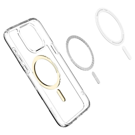 Magsafe Противоударен Калъф за iPhone 15 Pro Max, Spigen Ultra Hybrid Case, Златист (5)