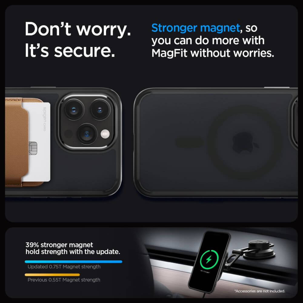 Magsafe Противоударен Калъф за iPhone 15 Pro Max, Spigen Ultra Hybrid Case, Черен (6)