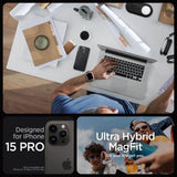 Magsafe Противоударен Калъф за iPhone 15 Pro Max, Spigen Ultra Hybrid Case, Черен (5)