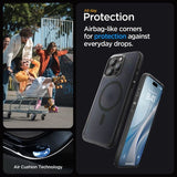 Magsafe Матов Калъф за iPhone 15 Pro, Spigen Ultra Hybrid Frost Case, Черен (8)