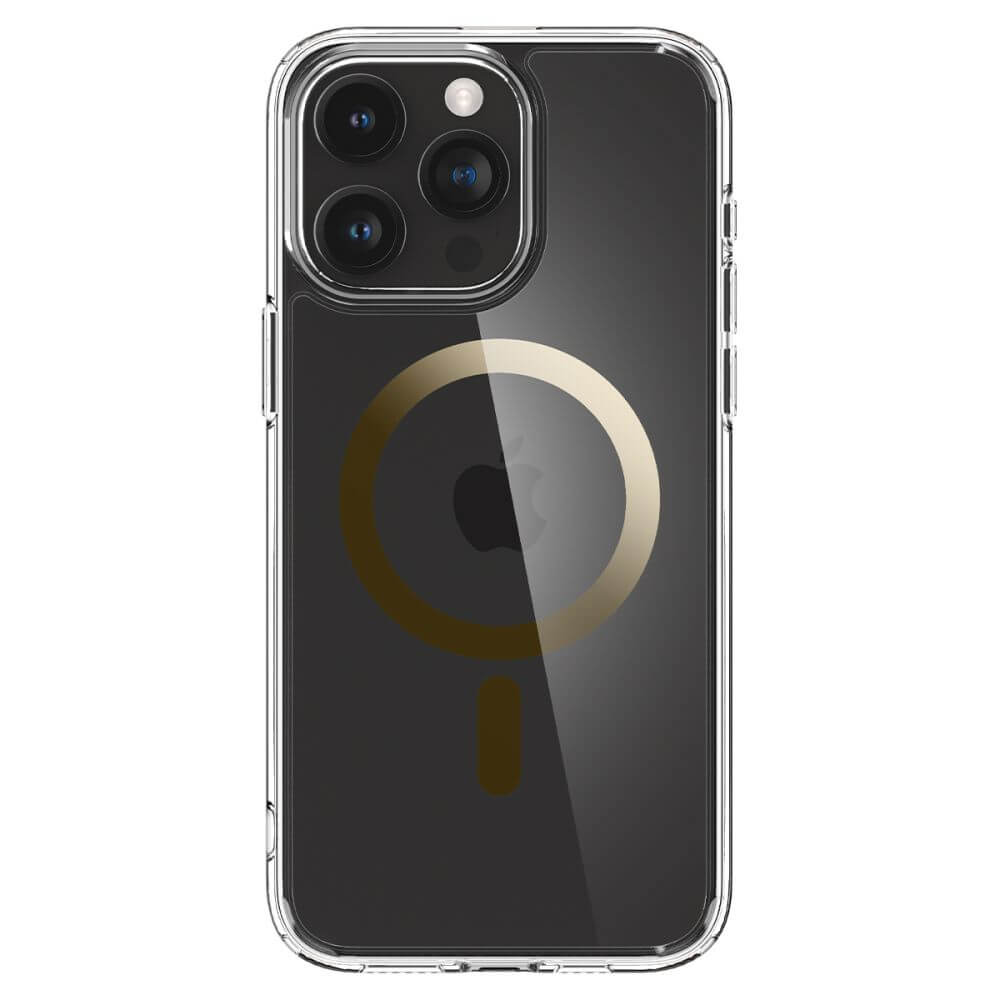 Magsafe Противоударен Калъф за iPhone 15 Pro, Spigen Ultra Hybrid Case, Златист (2)