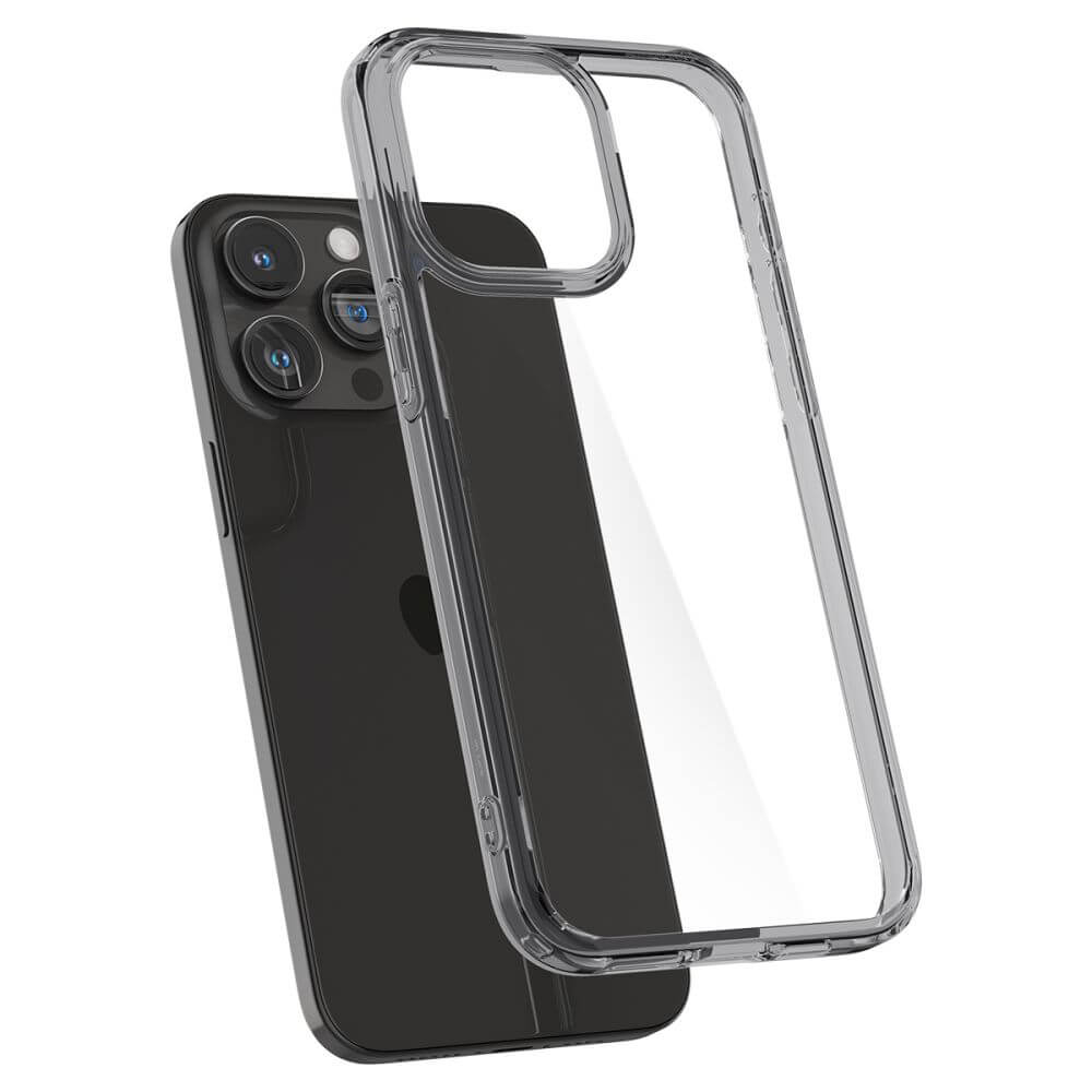 Противоударен Калъф за iPhone 15 Pro Max, Spigen Ultra Hybrid Case, Сив (4)