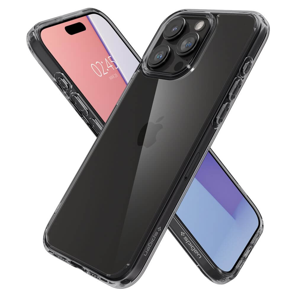 Противоударен Калъф за iPhone 15 Pro Max, Spigen Ultra Hybrid Case, Сив (5)
