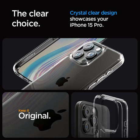 Противоударен Калъф за iPhone 15 Pro Max, Spigen Ultra Hybrid Case, Прозрачен (8)