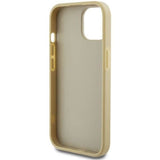 Блестящ Калъф за iPhone 15, Guess Glitter Script Big 4G Case, Златист (7)