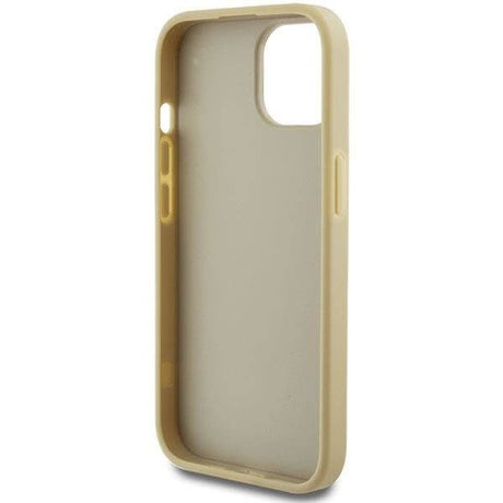 Блестящ Калъф за iPhone 15, Guess Glitter Script Big 4G Case, Златист (7)