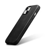 Magsafe Калъф от Естествена Кожа за iPhone 15 Pro Max, iCarer Oil Wax Leather Case, Черен (3)