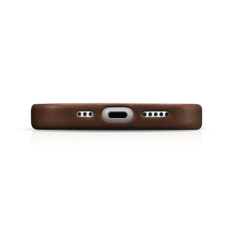 Magsafe Калъф от Естествена Кожа за iPhone 15 Pro Max, iCarer Oil Wax Leather Case, Кафяв (6)