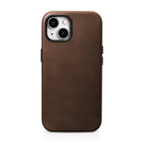 Magsafe Калъф от Естествена Кожа за iPhone 15, iCarer Oil Wax Leather Case, Кафяв