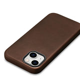 Magsafe Калъф от Естествена Кожа за iPhone 15, iCarer Oil Wax Leather Case, Кафяв (5)