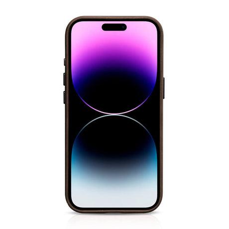 Magsafe Калъф от Естествена Кожа за iPhone 15 Pro Max, iCarer Oil Wax Leather Case, Кафяв (2)