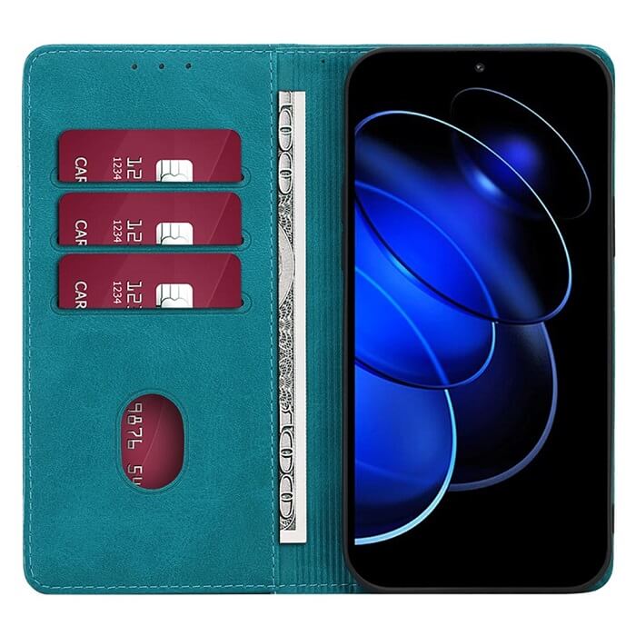Кожен Калъф с Джобове за Honor Magic 5 Pro, Wallet Book Case, Син (2)
