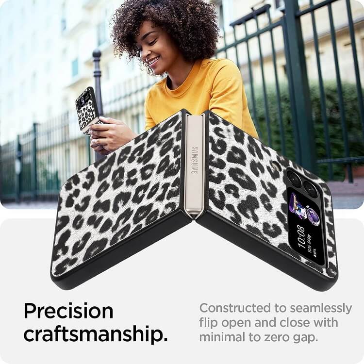Луксозен Калъф за Samsung Galaxy Z Flip 4, GKK Tempered Leopard Case, Цветен (5)
