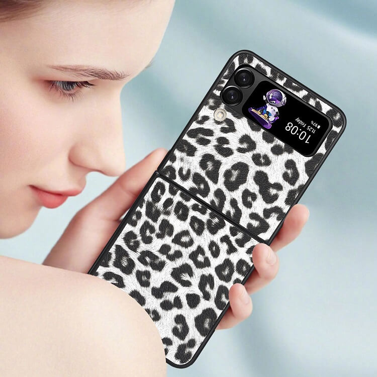 Луксозен Калъф за Samsung Galaxy Z Flip 4, GKK Tempered Leopard Case, Цветен (6)