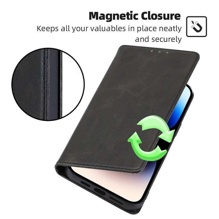 Кожен Калъф с Джобове за Honor Magic 5 Pro, Wallet Book Case, Черен (5)