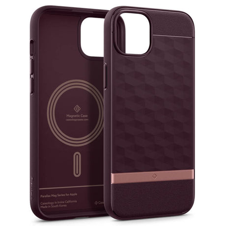 Magsafe Калъф за iPhone 15, Spigen Caseology Parallax, Бордо (2)