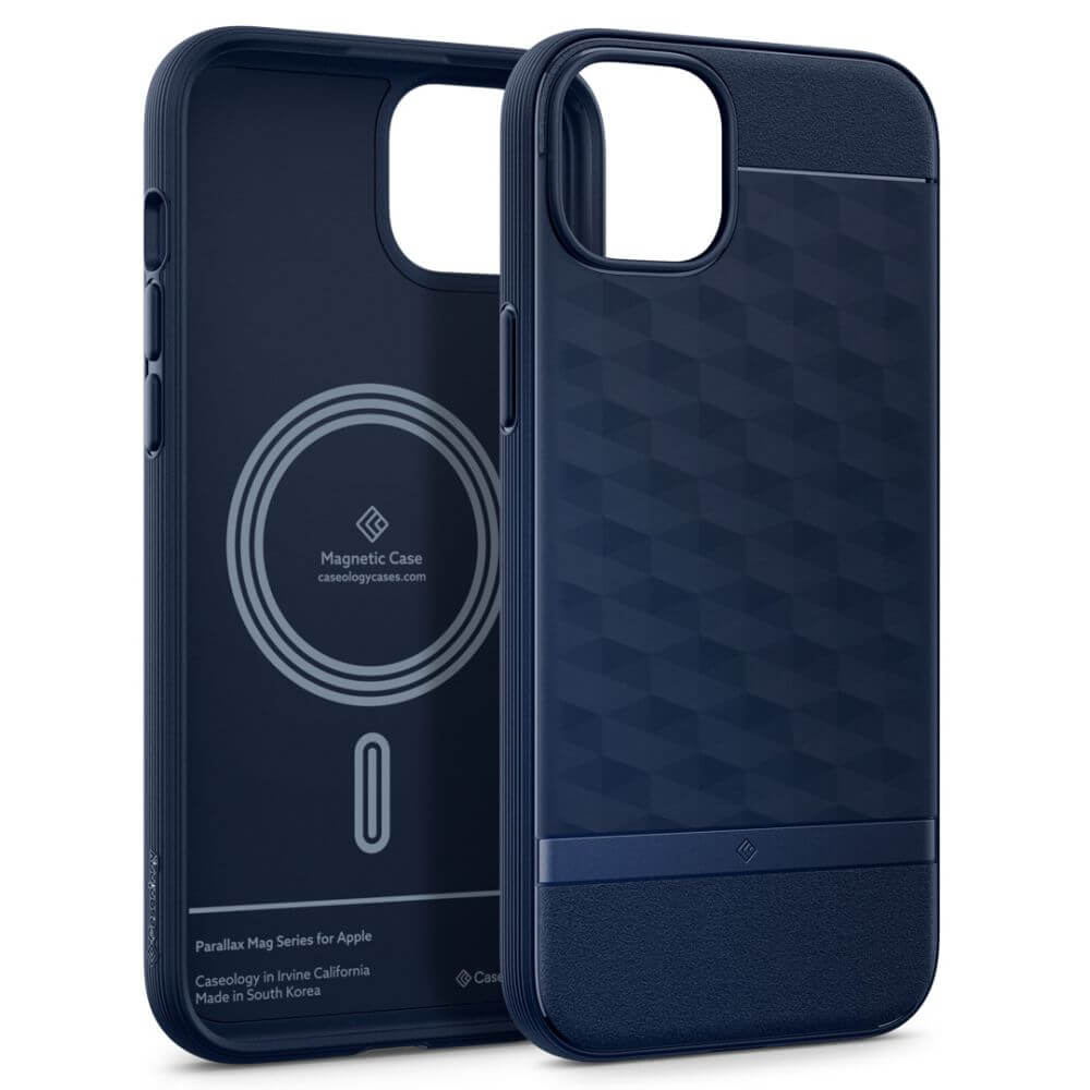 Magsafe Калъф за iPhone 15, Spigen Caseology Parallax, Син (2)