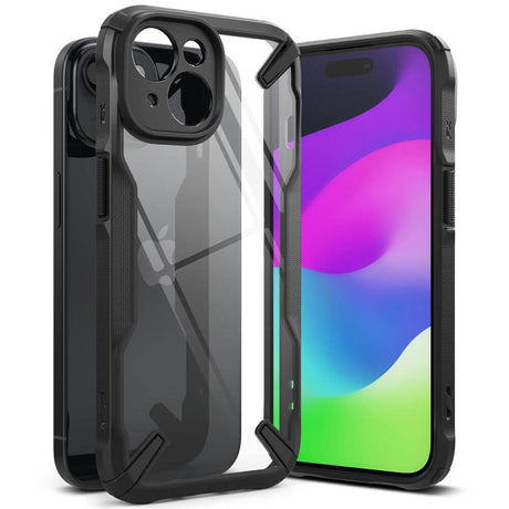 Противоударен Калъф за iPhone 15, Ringke Fusion X Case, Черен