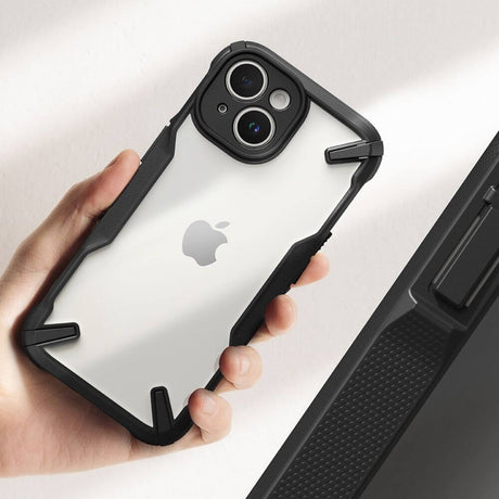 Противоударен Калъф за iPhone 15, Ringke Fusion X Case, Черен (8)