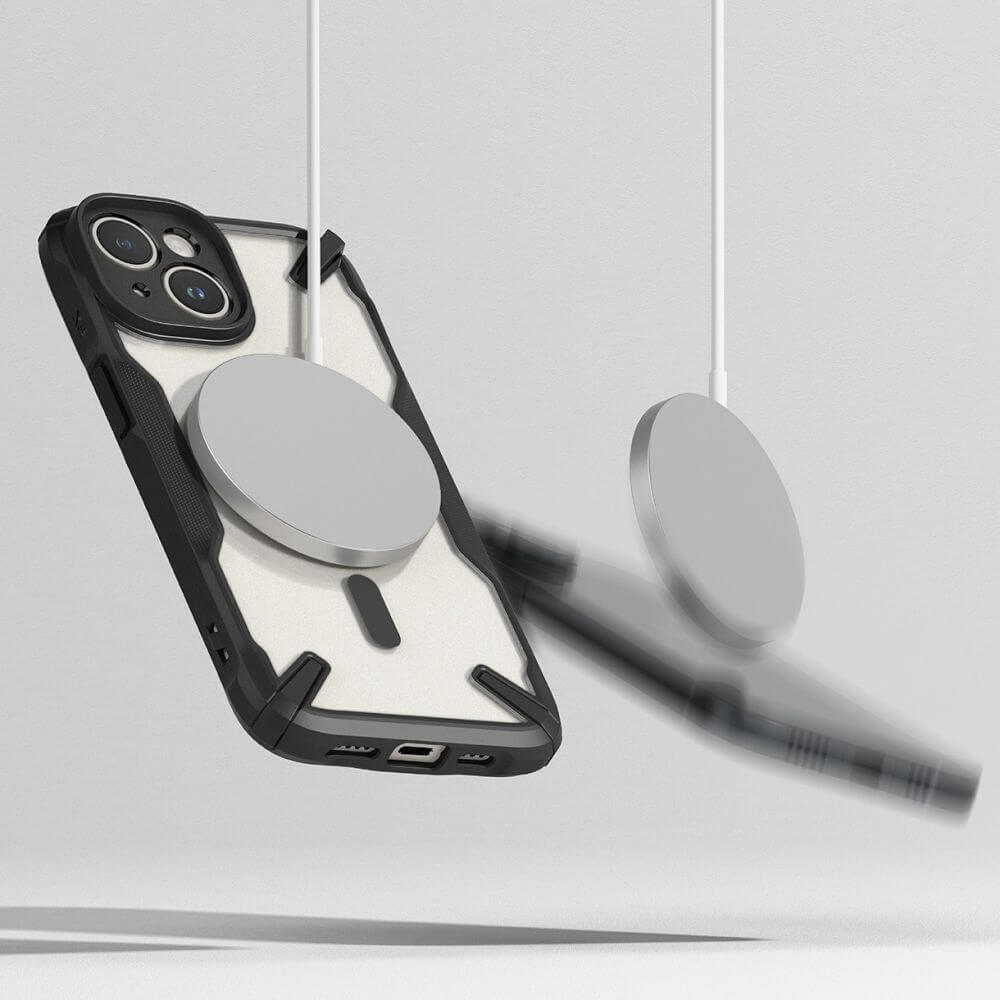 Magsafe Калъф за iPhone 15, Ringke Fusion X Magnetic, Черен (6)