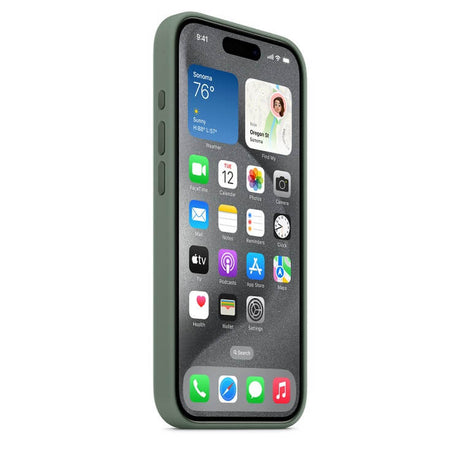 Оригинален Силиконов Калъф за iPhone 15 Pro, Silicone Magsafe Case MT1J3ZM/A, Зелен (4)