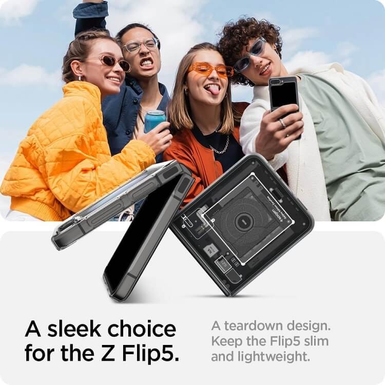 Хибриден Калъф за Samsung Z Flip 5, Spigen Zero One Ultra Hybrid Case, Черен (8)