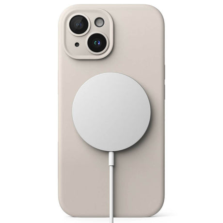 Magsafe Калъф за iPhone 15, Ringke Silicone Magnetic Case, Бежов (3)