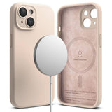 Magsafe Калъф за iPhone 15, Ringke Silicone Magnetic Case, Розов (2)
