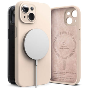 Magsafe Калъф за iPhone 15, Ringke Silicone Magnetic Case, Розов