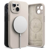 Magsafe Калъф за iPhone 15, Ringke Silicone Magnetic Case, Бежов