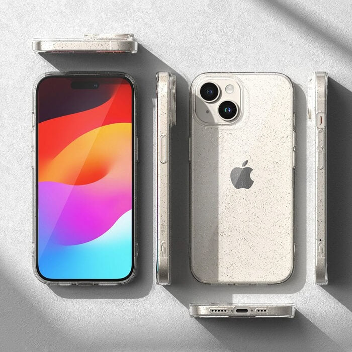 Блестящ Калъф за iPhone 15, Ringke Air Glitter Case, Прозрачен (5)