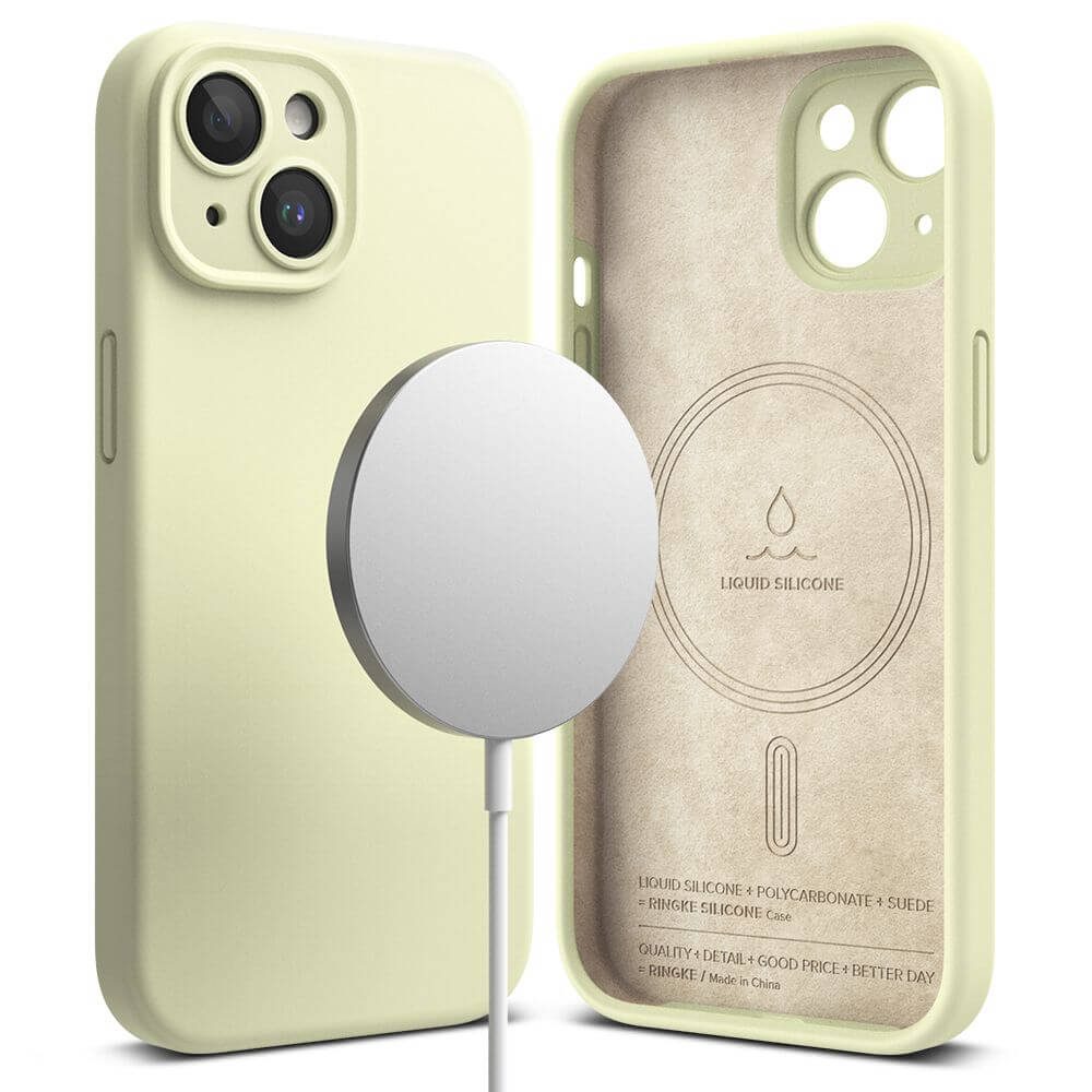 Magsafe Калъф за iPhone 15, Ringke Silicone Magnetic Case, Зелен (2)