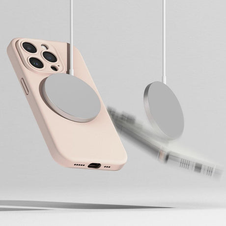 Magsafe Калъф за iPhone 15 Pro, Ringke Silicone Magnetic Case, Розов (4)