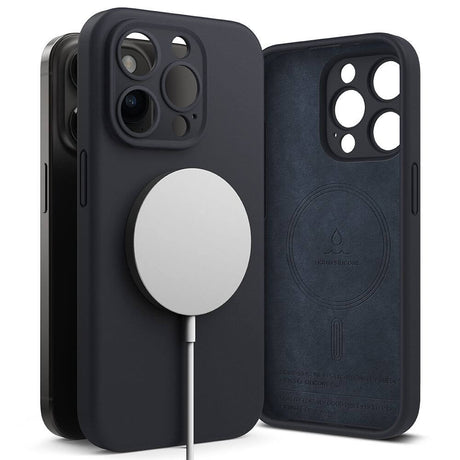 Magsafe Калъф за iPhone 15 Pro, Ringke Silicone Magnetic Case, Син