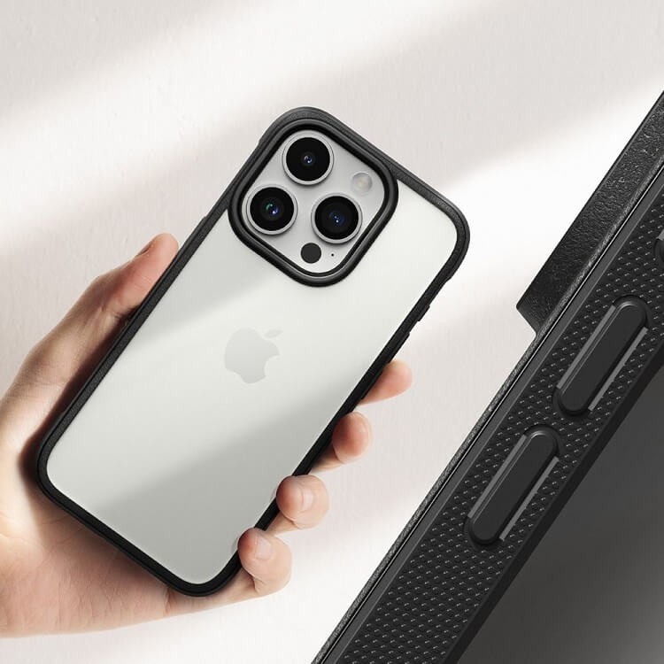 Противоударен Калъф за iPhone 15 Pro, Ringke Fusion Bold Case, Черен (5)