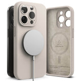 Magsafe Калъф за iPhone 15 Pro Max, Ringke Silicone Magnetic Case, Бежов