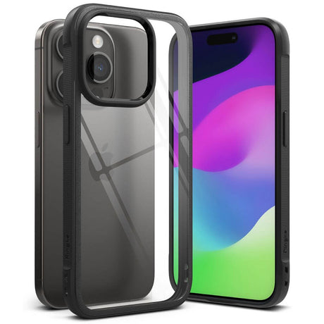 Противоударен Калъф за iPhone 15 Pro, Ringke Fusion Bold Case, Черен