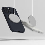 Magsafe Калъф за iPhone 15 Pro Max, Ringke Silicone Magnetic Case, Син (4)