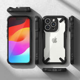 Противоударен Калъф за iPhone 15 Pro Max, Ringke Fusion X Case, Черен (5)