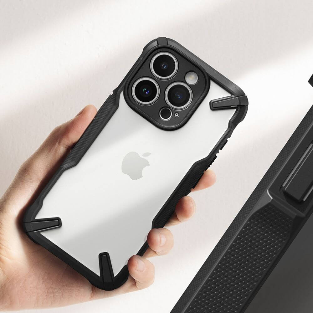 Противоударен Калъф за iPhone 15 Pro Max, Ringke Fusion X Case, Черен (7)