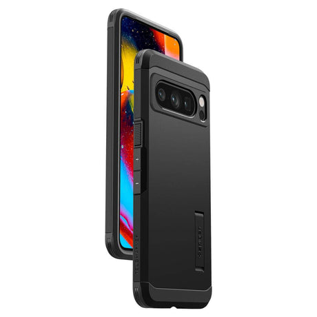 Калъф с Поставка за Google Pixel 8 Pro, Spigen Tough Armor Case, Черен (7)
