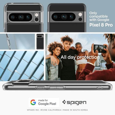 Противоударен Калъф за Google Pixel 8 Pro, Spigen Ultra Hybrid Case, Прозрачен (7)